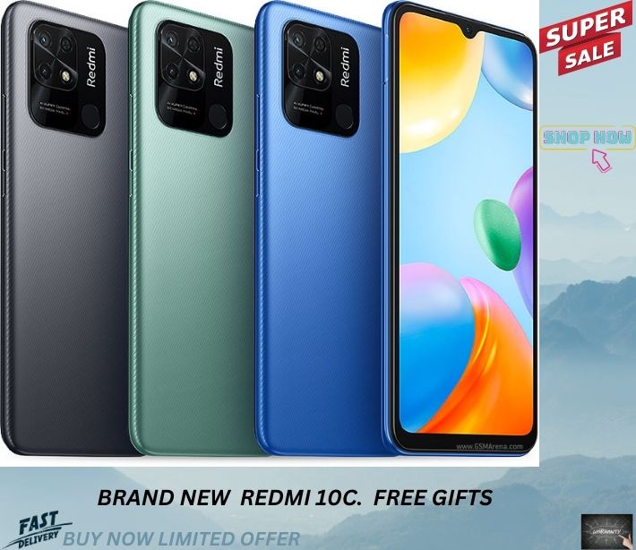 REDMI 10C ||WARRANTY||4GBRAM 128GB STORAGE||6.71INCHES SCREEN ||50MP CAMERA||SPECIAL OFFER||FREE GIFTS ||DISCOUNT