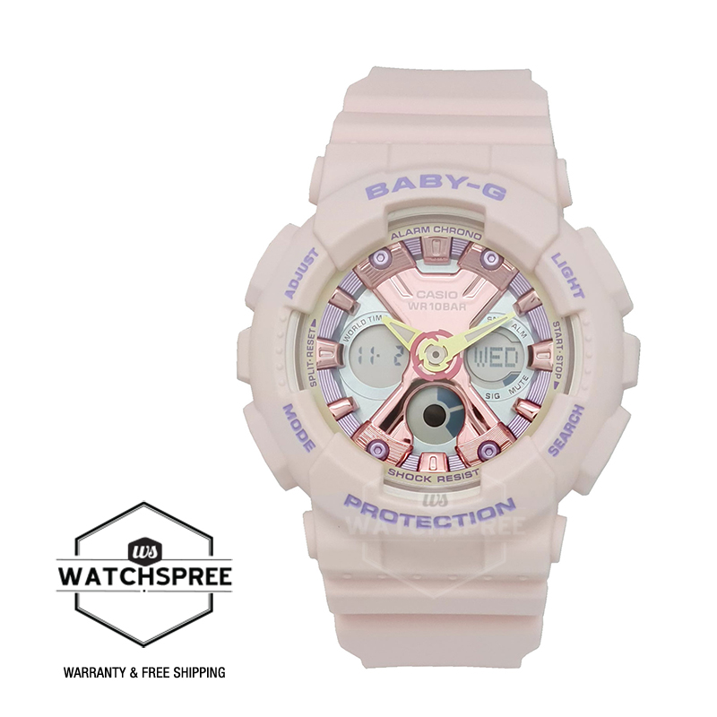 [Watchspree] Casio Baby-G BA-130 Lineup Pastel Peach Resin Band Watch BA130PM-4A BA-130PM-4A