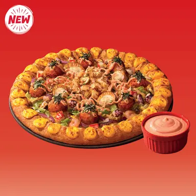 Mentaiko Takoyaki Double LAVA Cheesy Pizza