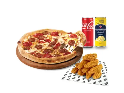Set for 2 Pizza, Side & 2 Drinks