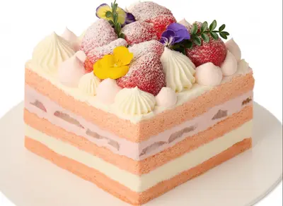 Strawberry & Yoghurt Layer Cake (Small Whole Contains Gluten)